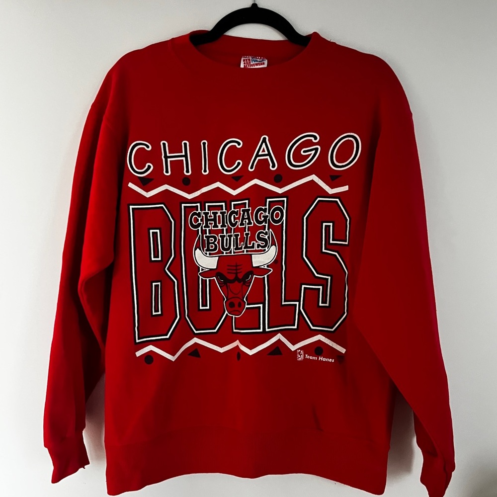 Vtg 90's NBA Chicago Bulls Basketball Team Hanes Streetwear Sweatshirt Sz M USA